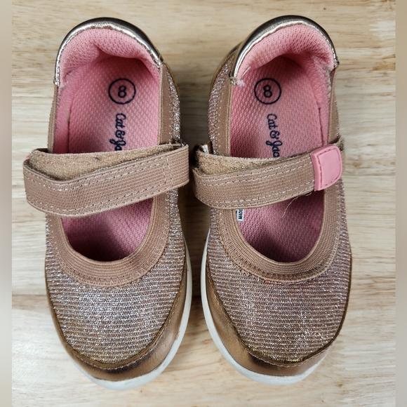 Cat & Jack Shoes Cat Jack Toddler Rose Gold Glitter Shoes Size 8